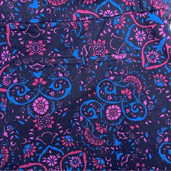 Size 8 Banana Republic Blue Fuchsia Pink Floral Shorts Boho Print Cotton Blend - Picture 4 of 10
